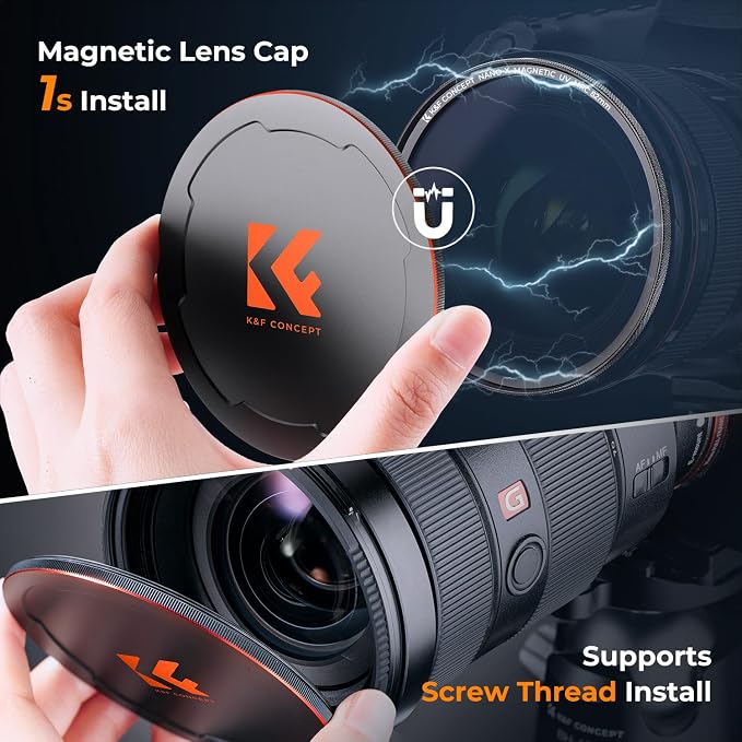 K&F CONCEPT 52mm Magnetic MC UV Lens Protection Filter + Lens Filter Cap