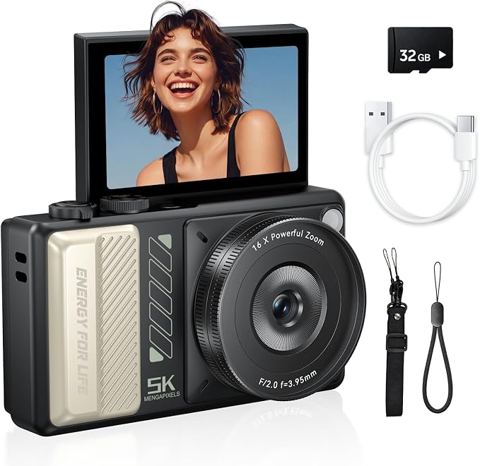 5K Digital Camera for Photography, 2026 Latest 80MP Autofocus WiFi Vlogging
