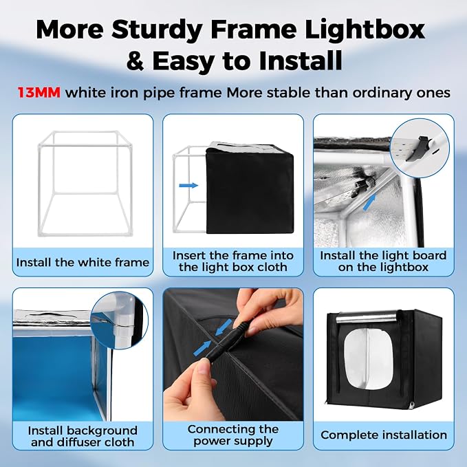 Photo Light Box, Portable 12/16/20/24/32 Photo Studio Light Box, Shooting Tent
