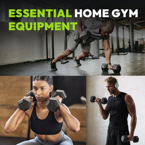 HANDBODE Hex Dumbbells Set - Rubber Encased 45-480 lb Hand Weights for Home Gym & Strength Training