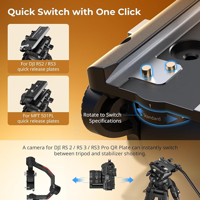 SmallRig AD-01S Video Tripod, Dual-Mode Quick Release Plate, Load up to 13.2lb