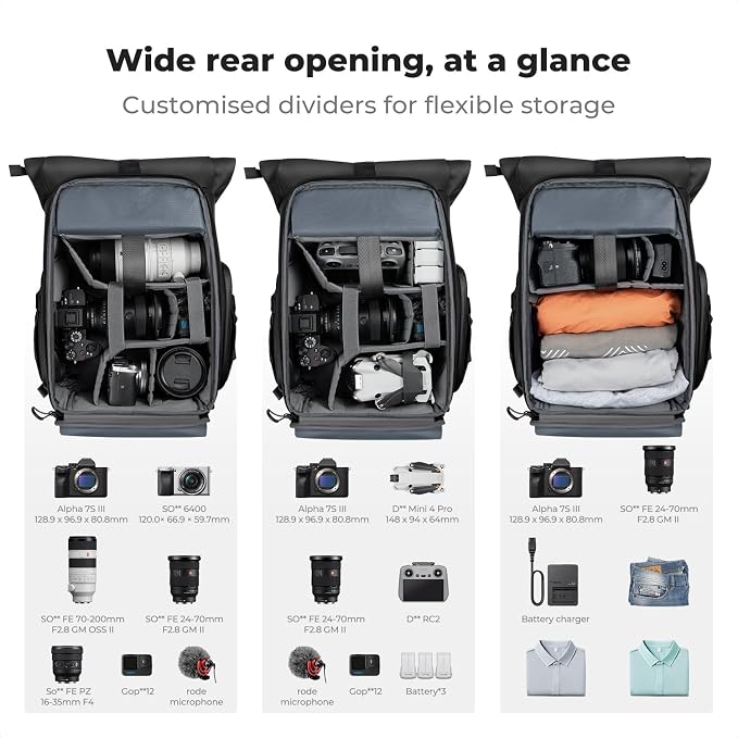 K&F CONCEPT Camera Backpack, Camera Bag