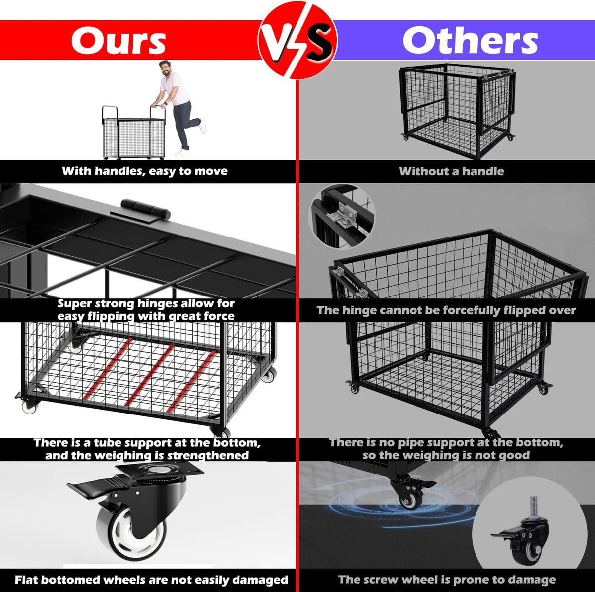 Skiennix Basketball Cart - Mobile Sports Equipment Organizer with Wheels | Durable Metal Storage for Indoor/Outdoor Use