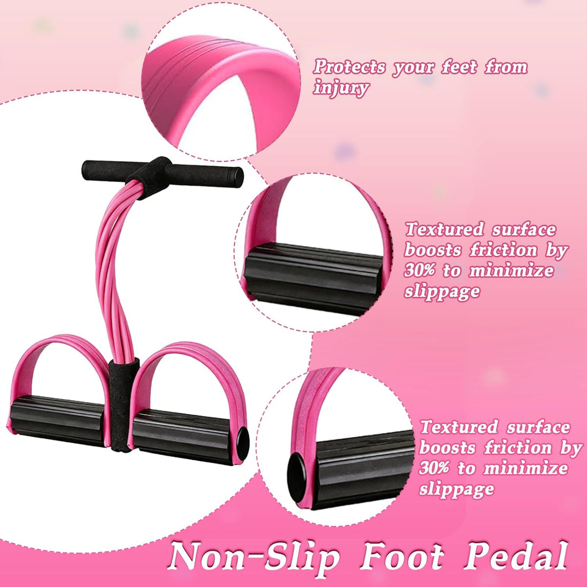 Skiennix Pedal Resistance Bands - 6 Tube Multifunctional Rubber Bands for Arms, Waist, and Legs