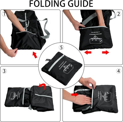 iFARADAY Foldable Duffel Bag - 30" | 75L Lightweight & Water-Resistant Travel Bag - Black