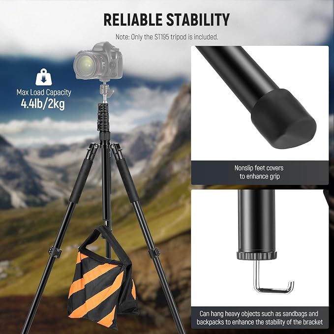 NEEWER Photography Light Stand, 1.5-6.4ft/47-195cm Aluminum Reversible Studio