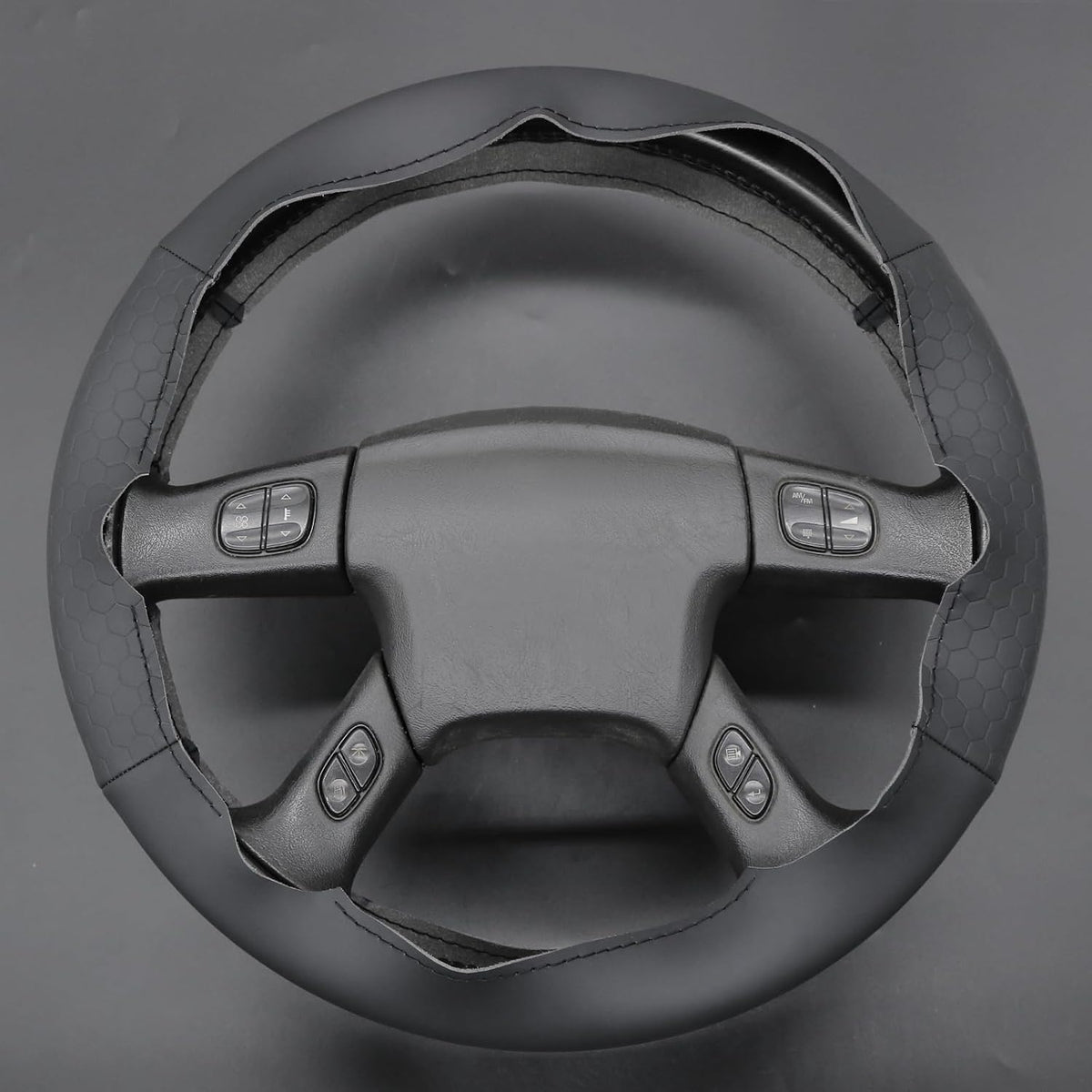 MEWANT Stitch On Custom Fit Steering Wheel Cover for Chevy Silverado