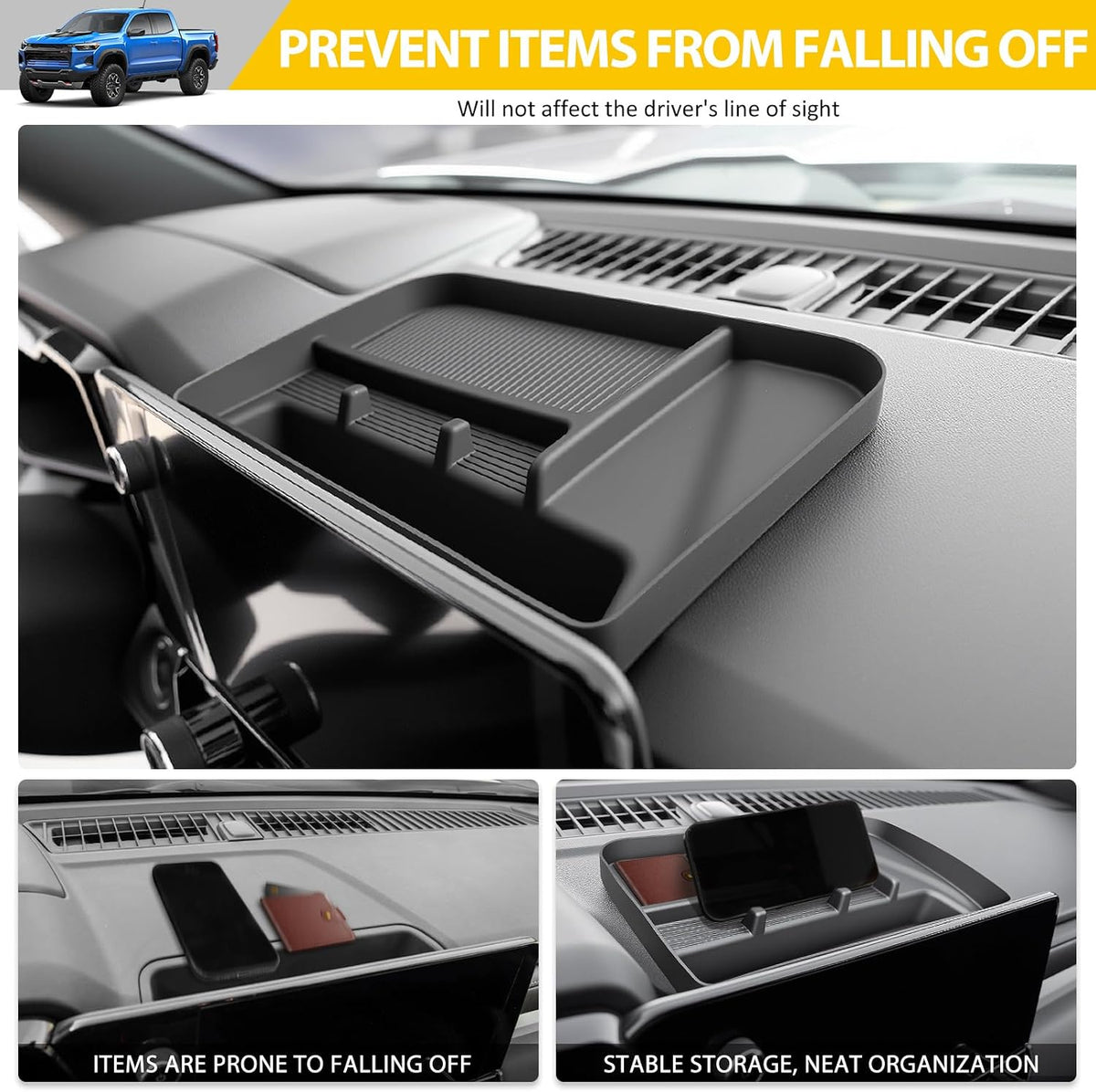 Center Console Organizer for 2023-2025 Chevy Chevrolet Colorado/GMC Canyon Dashboard Insert Tray Dash Storage Box for 2023 2024 2025 Colorado/Canyon Accessories