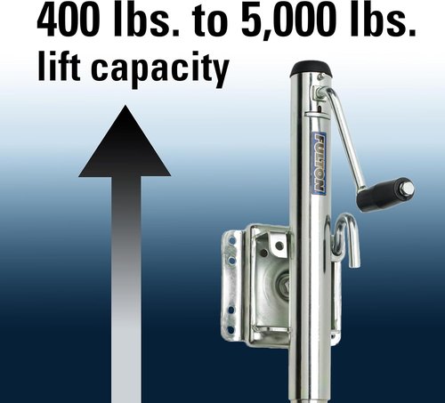 Fulton XP10 Utility Trailer Jack - 1,200 lbs Lift Capacity | Side Mount, Bolt-On, 10 Inch Travel