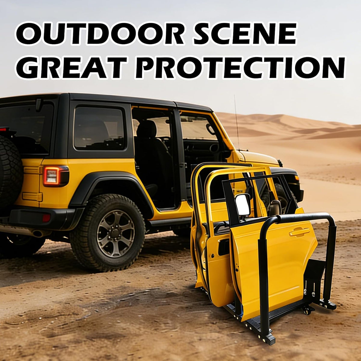 Sliding Movable Stand Bracket Door Cart for 1987-2024 Jeep Wrangler TJ JK JL Gladiator JT | 2021-2024 Ford Bronco 2/4 Door