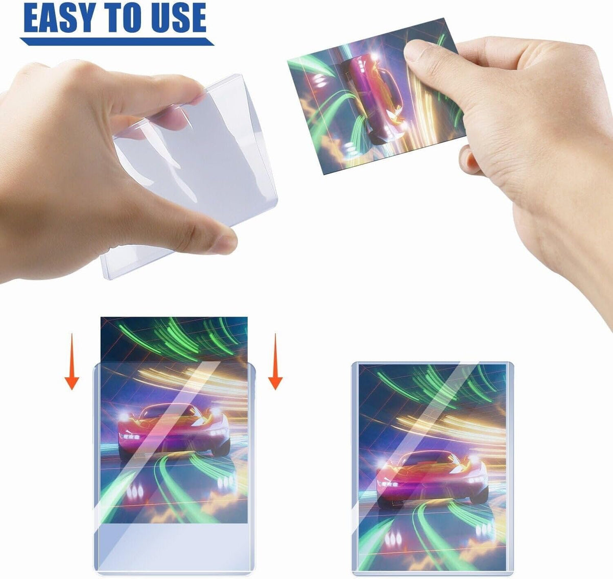 Skiennix 200 Pack Top Loaders for Cards - 35pt Premium Hard Plastic Protectors | Ideal for Trading & Collectibles