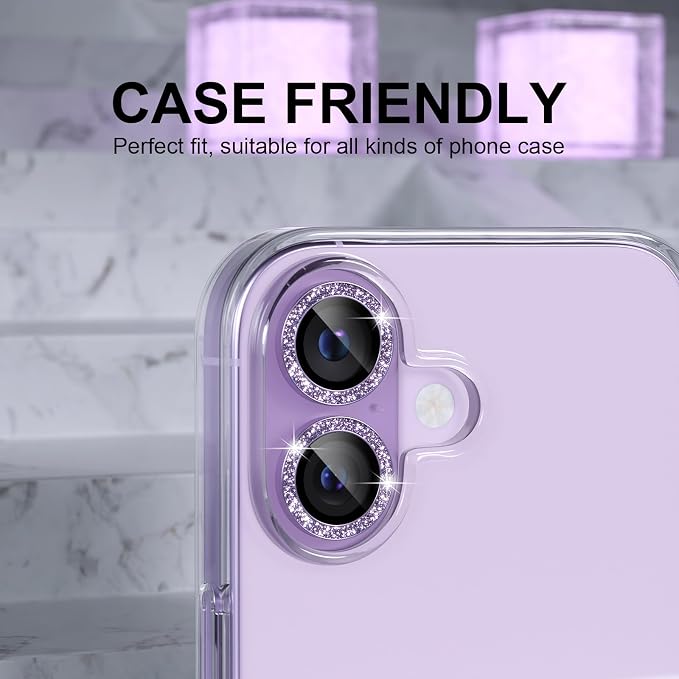 Choiche Compatible for iPhone 17 Camera Lens Protector Bling, 9H Tempered Glass