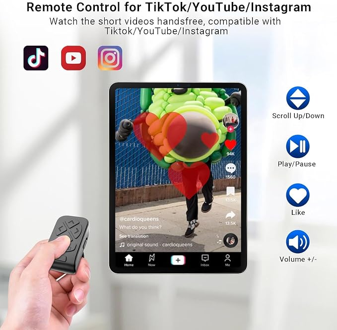 Locthal Scrolling Ring Remote for TikTok YouTube Instagram, Scroller Page