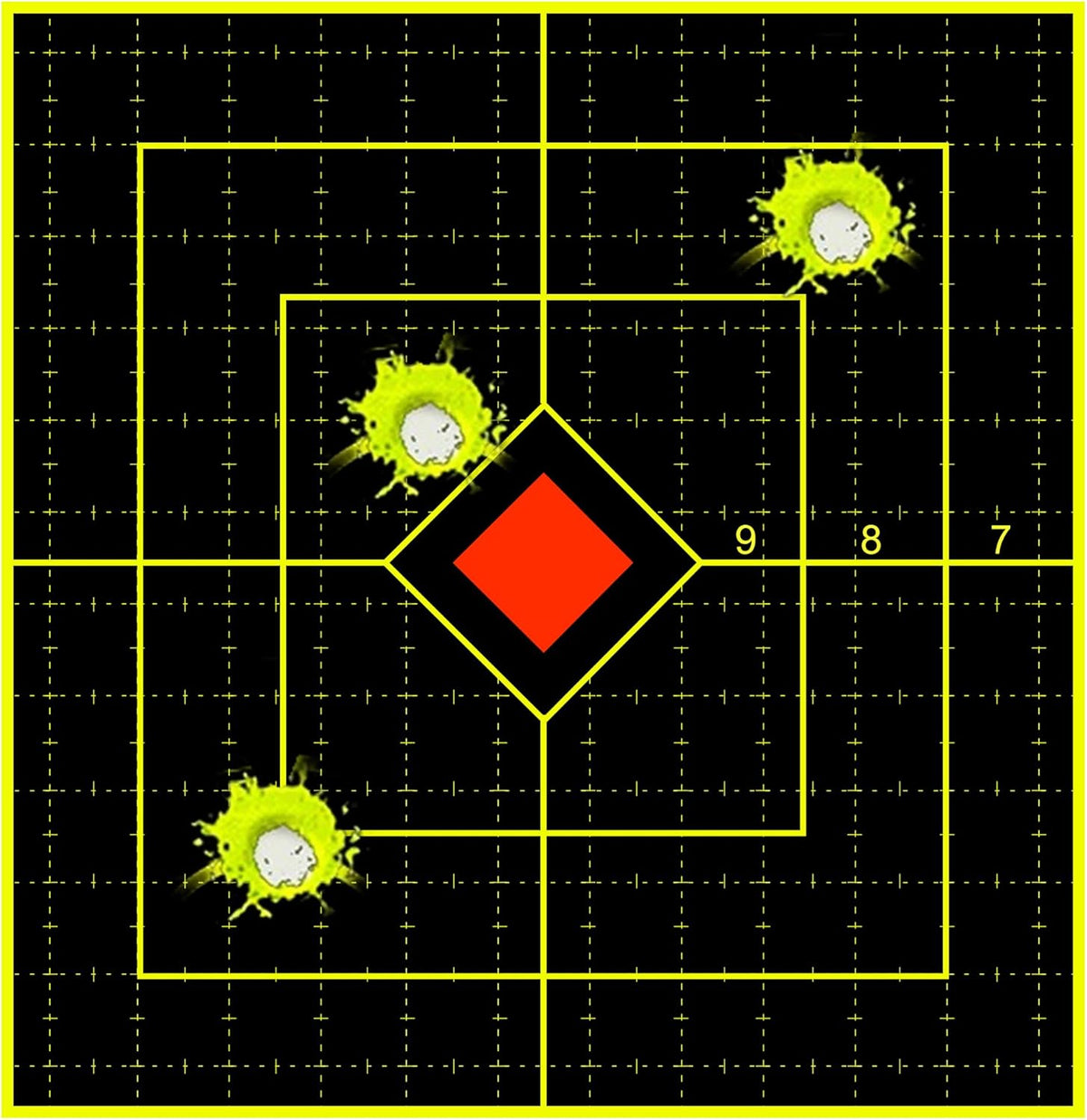 Skiennix Shooting Targets - 100 Pcs Self-Adhesive Splatter Stickers with Fluorescent Yellow Impact Feedback