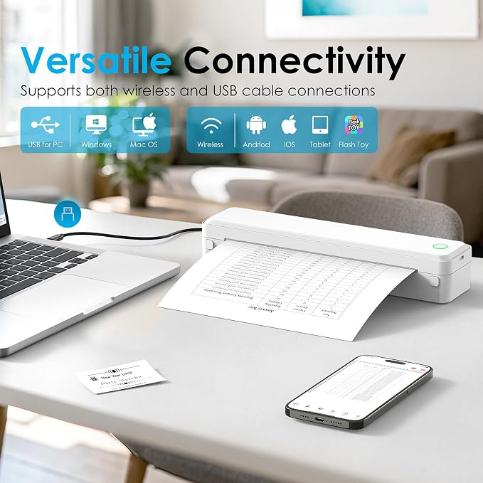 KNAON Bluetooth Thermal Printer, Portable Printer Wireless