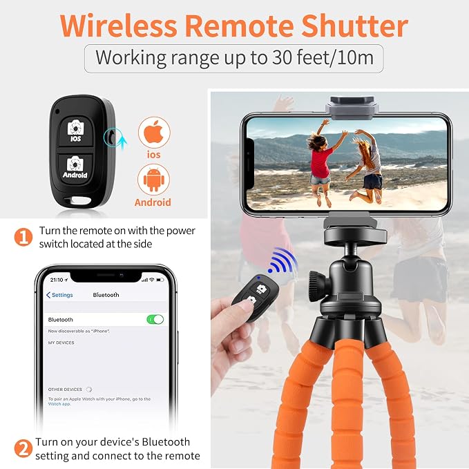 Aureday Phone Tripod, Flexible Tripod