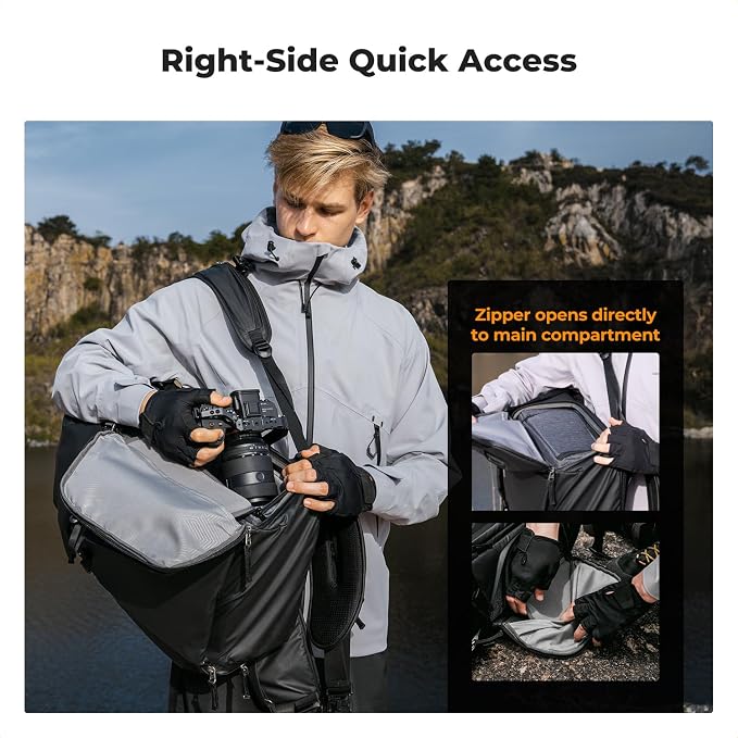 K&F CONCEPT Camera Backpack, 40L Large Capacity Camera Bag, Waterproof DSLR