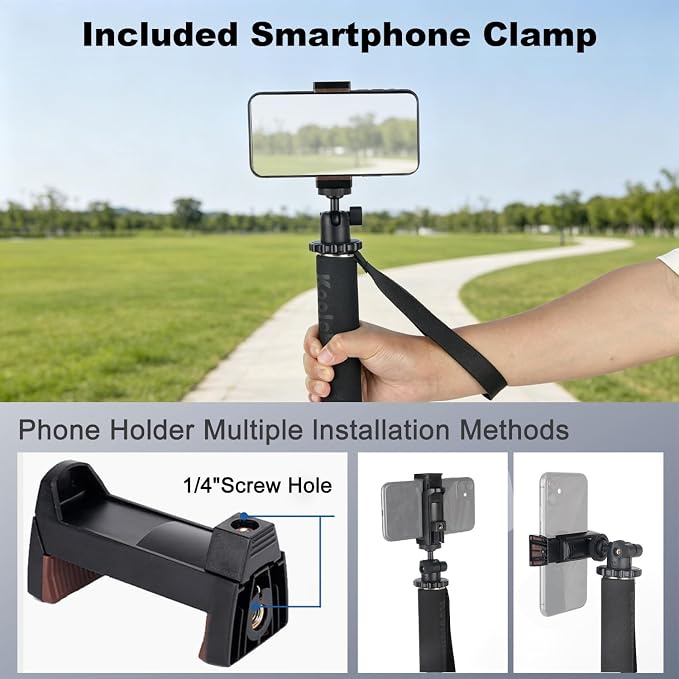Koolehaoda 65" Camera Monopod Stand, Carbon Fiber Photography Monopod Portable