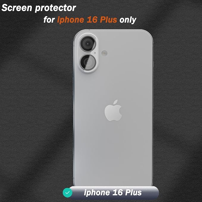 2 Pack for iphone 16 Plus Back Screen Protector Flexible Film Not Tempered Glass
