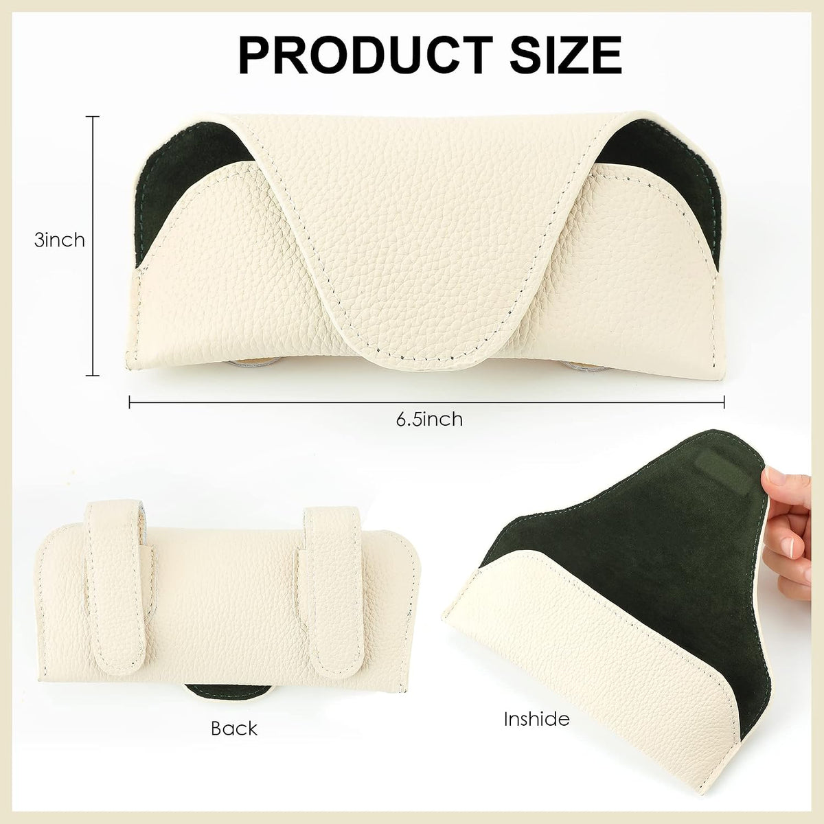 Magnetic Sunglass Holder for Car Visor, Leather Car Glasses Holder