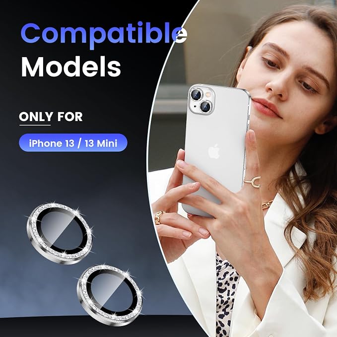 Tensea for iPhone 13 mini/iPhone 13 Camera Lens Protector, 9H Tempered Glass