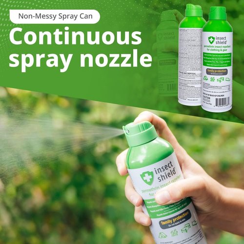 Insect Shield Premium Permethrin Spray - Powerful Repellent for Ticks, Fleas, Mosquitoes | 6 Oz Aerosol, Lasts 60 Days