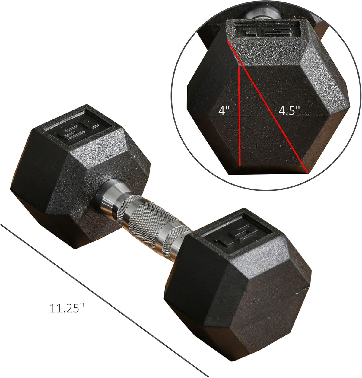 Sozier Hex Dumbbell Set - Rubber Weights with Non-Slip Handles | 2 x 12lbs, 2 x 15lbs, 2 x 40lbs, 2 x 45lbs, 2 x 50lbs for Home Gym Fitness