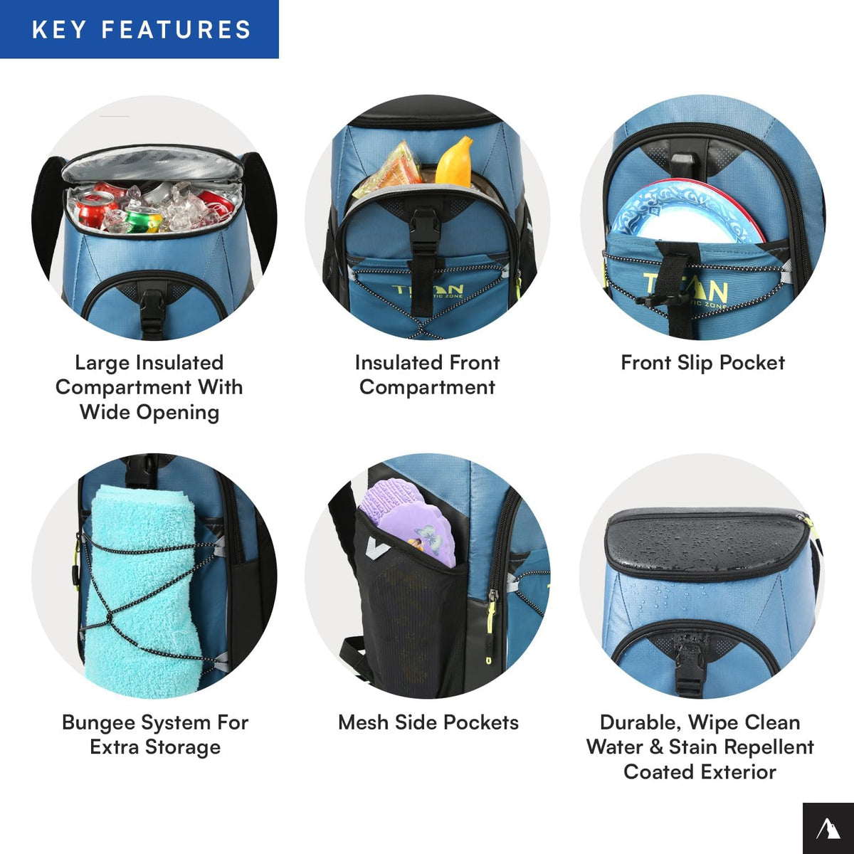 Titan by Arctic Zone Backpack Cooler - Insulated Soft-Sided Bag with Leak-Proof Lining | 24 Can Capacity
