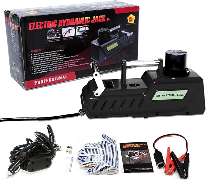 E-HEELP 15 Ton Electric Hydraulic Jack, 12V DC Heavy Duty Truck Floor Jack with LED Light for RV, SUV, Van, Sedan, Trucks (7.8-20.4 Inch Lift Range)