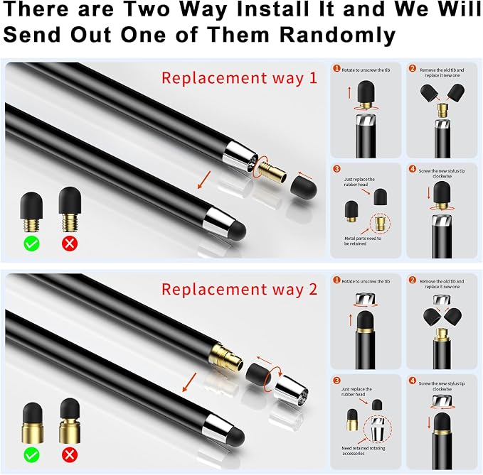 10 PCS Stylus, Stylus Pen for Touchscreen, Stylus 2-in-1 High Sensitivity &