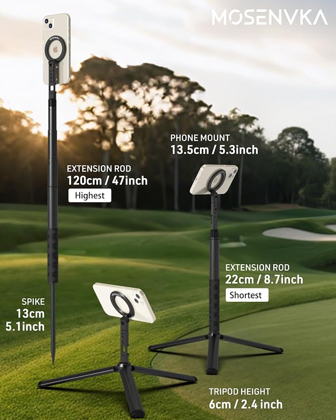 MOSENVKA Golf Tripod & Monopod Magnetic Phone Holder Golf Selfie Stick Tripod