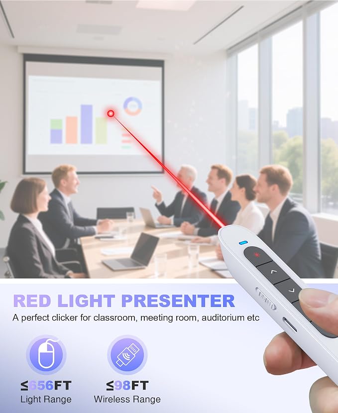 2 in 1 USB Type C Wireless Rechargeable Presenter Remote
