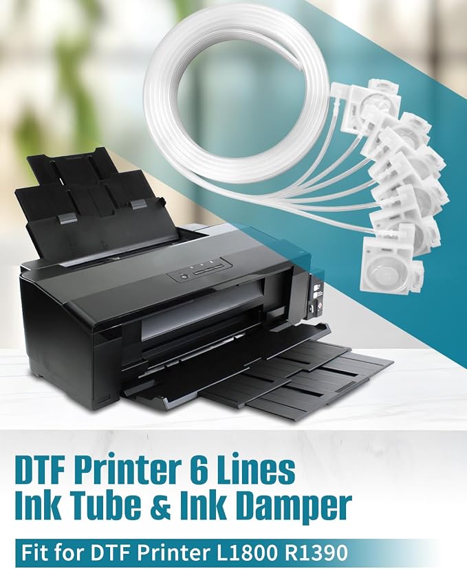 Ink Tube and Damper Set Fit for E-pson L1800 R1390, Ink Damper Dumper