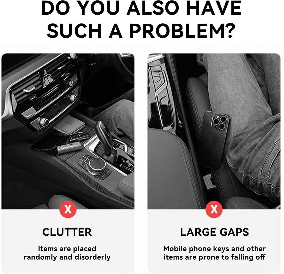 2PCS Universal Car Seat Gap Filler,2 in 1 Seat Storage Organizer