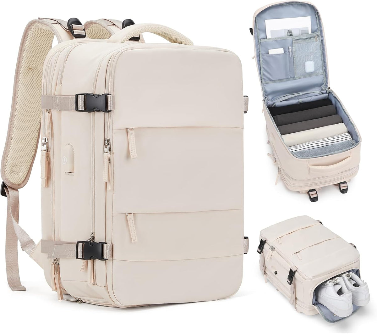 Skiennix Expandable Travel Backpack - Airline Approved, Waterproof Design for Men & Women | Perfect Carry-On Bag