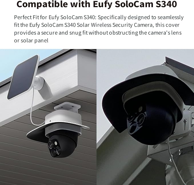 Rain Cover for Eufy Security SoloCam S340, Protective Weather Shield for
