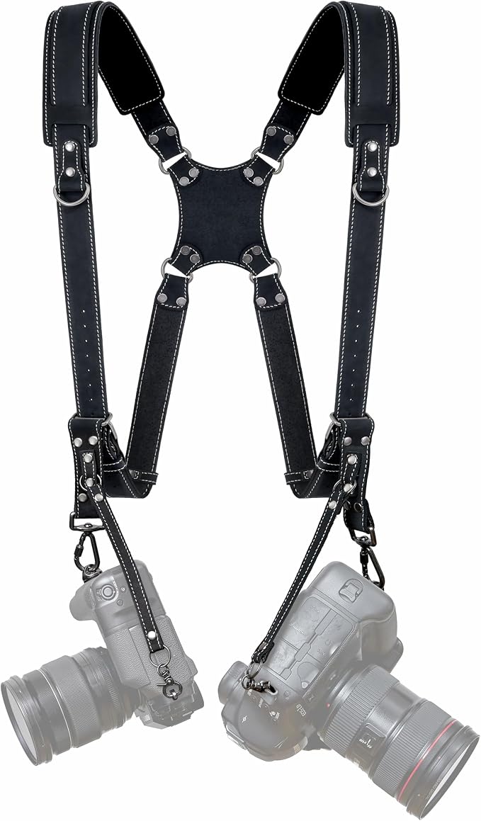 Padwa Lifestyle Black Frosted Dual Camera Harness Strap