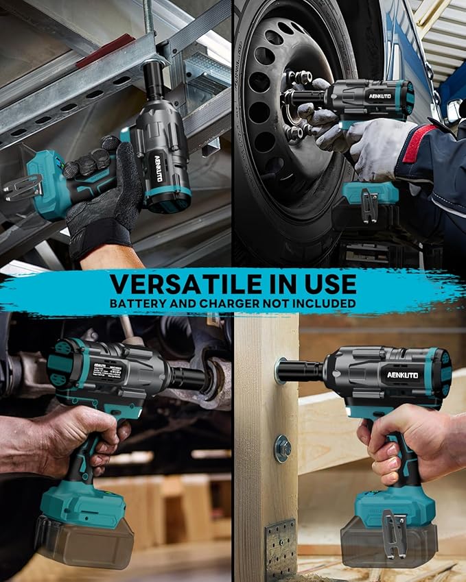 Cordless Impact Wrench for Makita 18V Battery,1500Nm (1106 Ft-Lbs) 1/2" Brushless Impact Gun, LED Work Light, 3-Speed High Torque Power Tool for Tire Removal, Rusted Bolts (No Battery)