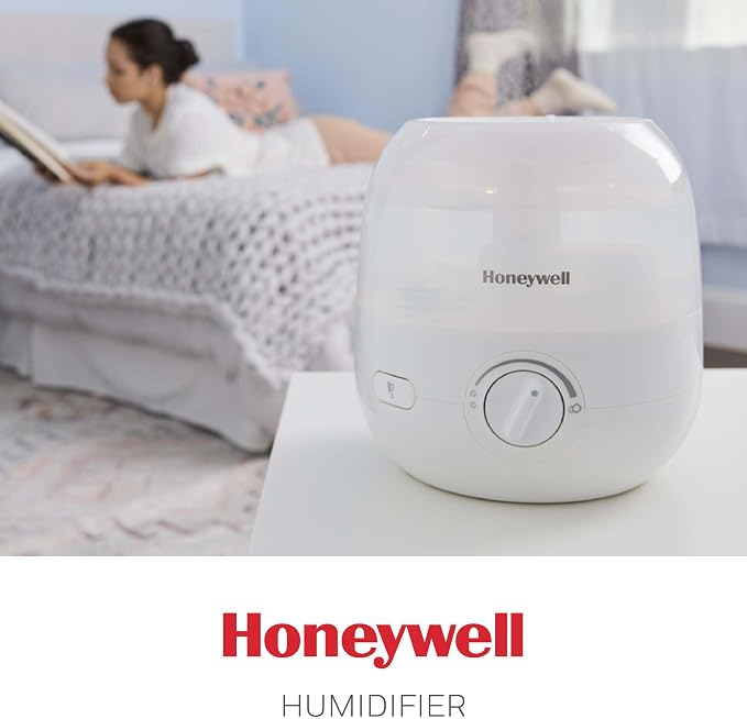 Honeywell Mini Cool Mist humidifier, Easy to Fill and Clean, humidifier for small Bedroom, Kids Rooms, or office. Ultra Quiet Operation and Auto Shut-Off - White, HUL525W