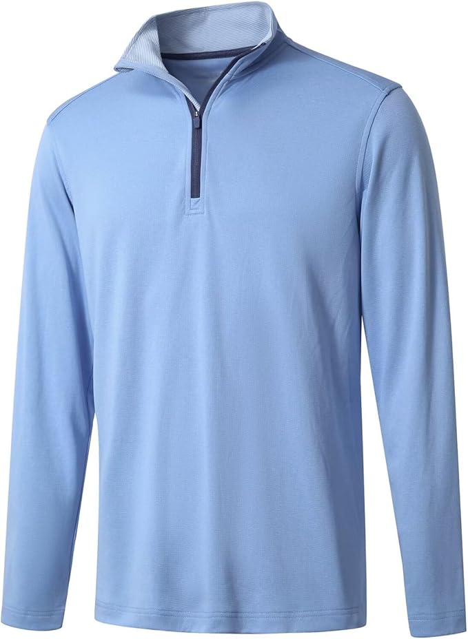 M MAELREG Quarter Zip Golf Pullover Men Dry Fit Long Sleeve Performance Wicking Mock Neck 1/4 Zip Pullover Mens Sweatshirt
