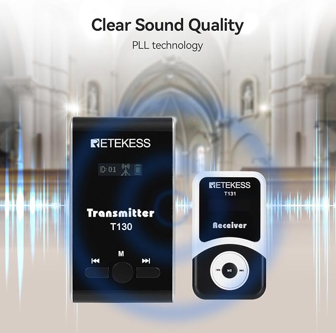Retekess T130 Wireless Tour Guide Audio System, Church Translation Equipment