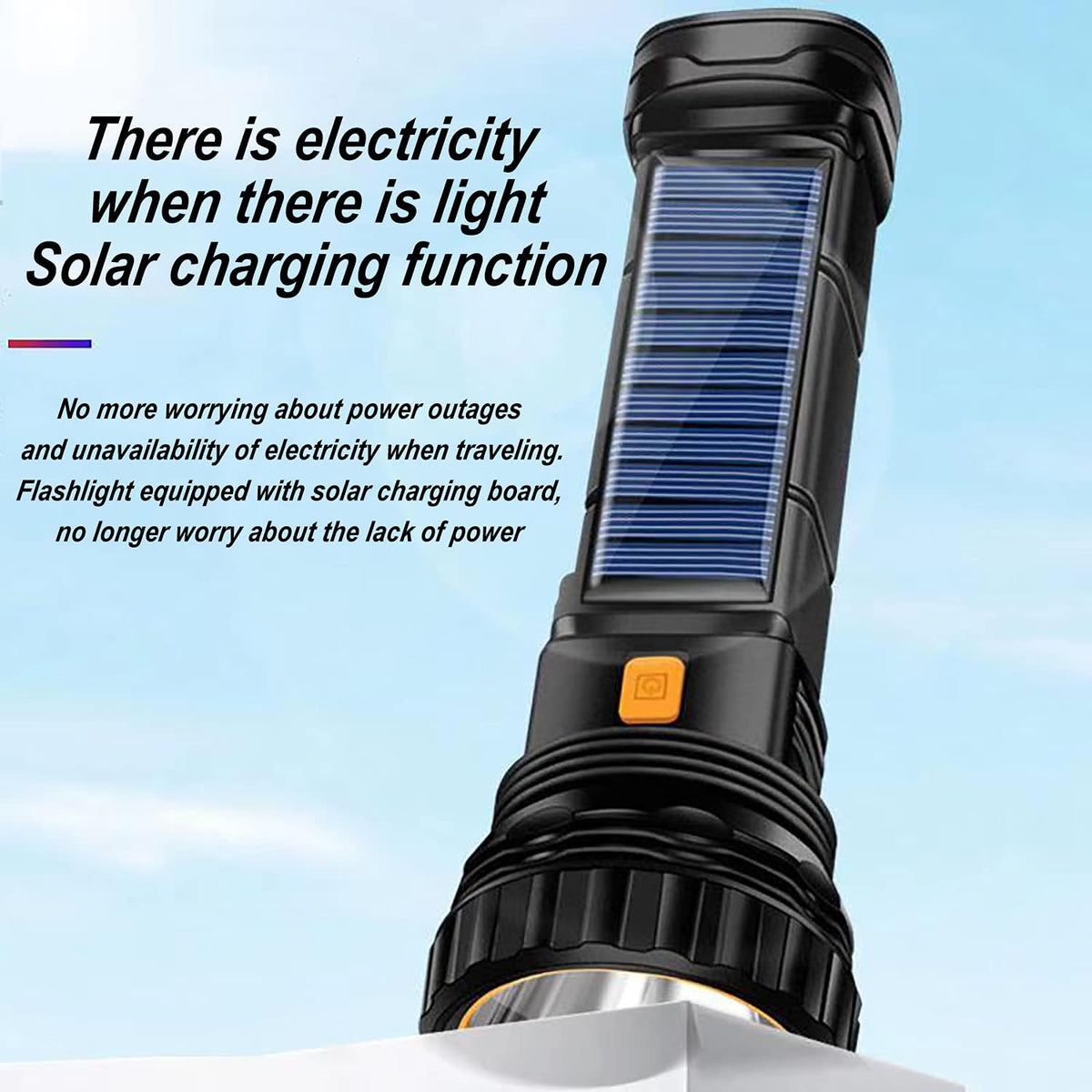 E-SHIDAI Solar Rechargeable Flashlight, Multi Function 1000 Lumens LED Flashlight with Emergency Strobe Light, Handheld LED Flashlights for Home Emergencies Camping