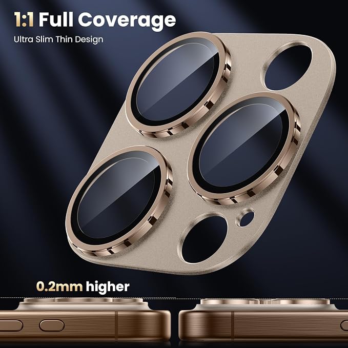 WSKEN for iPhone 16 Pro/iPhone 16 Pro Max Camera Lens Protector, Metal Aluminum