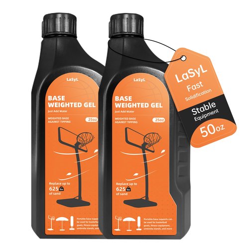 LaSyL Base Weighted Gel (25 Ounces, 2 Pack) - Sand & Sandbag Replacement for Anchoring Portable Basketball Hoops, Outdoor Umbrellas and Volleyball Nets - Eco-Friendly & More Effective Than Water Alone