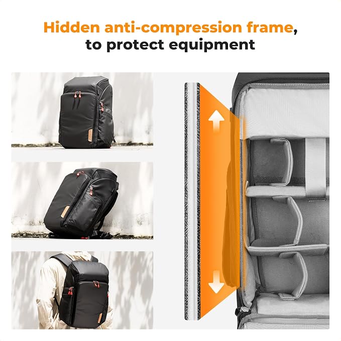 K&F CONCEPT Professional Camera Backpack, Large Photography Backpack Expandable