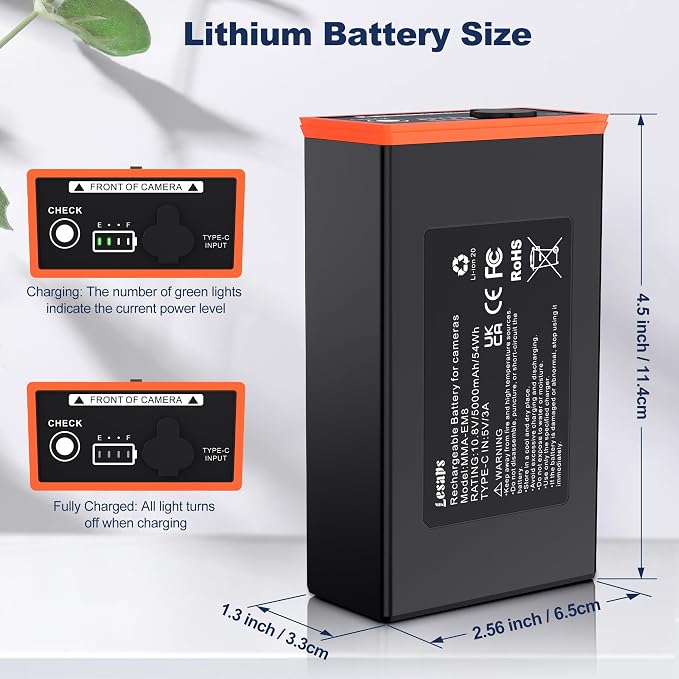 Lesaps 2-Pack 5000mAh Moultrie Power Mag Replacement Battery
