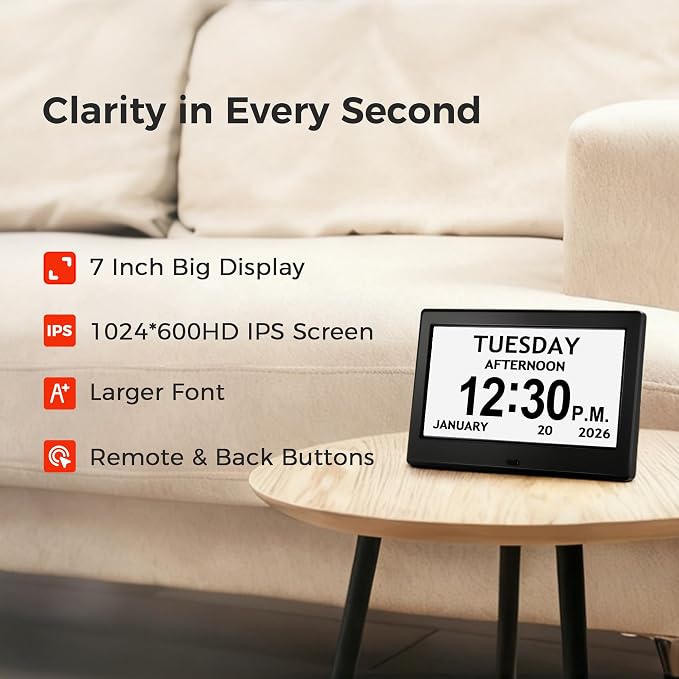 7'' Digital Clock, Dementia Clock