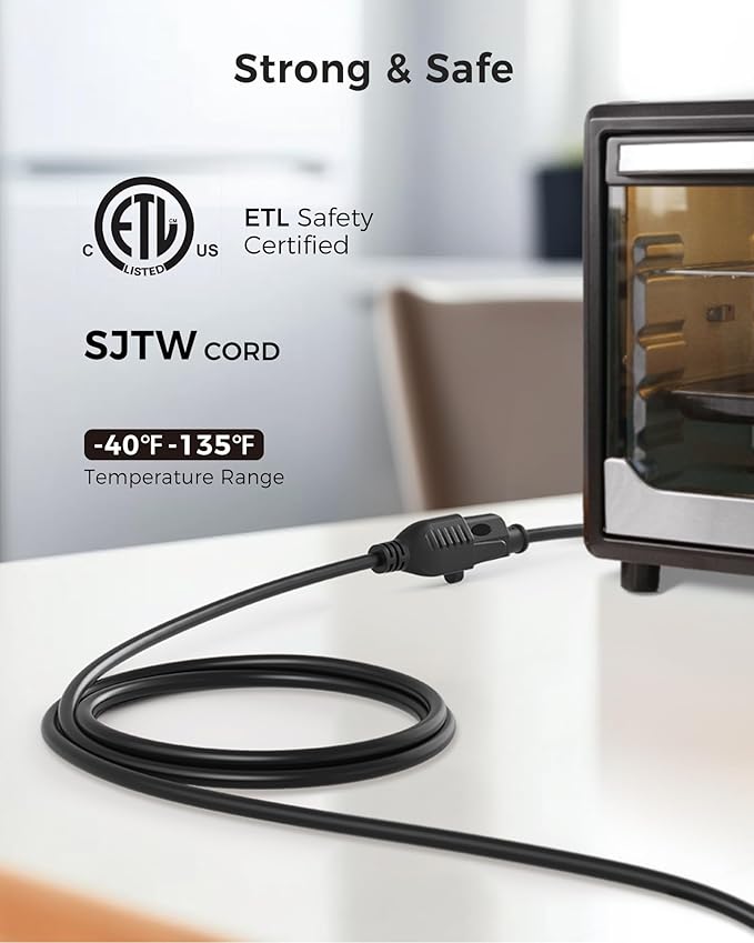 [ETL Listed] Cable Matters 16 AWG Heavy Duty 13A Long Power Extension Cord - 35ft, 3 Prong Power Cord Extension, NEMA 5-15P to NEMA 5-15R, Black