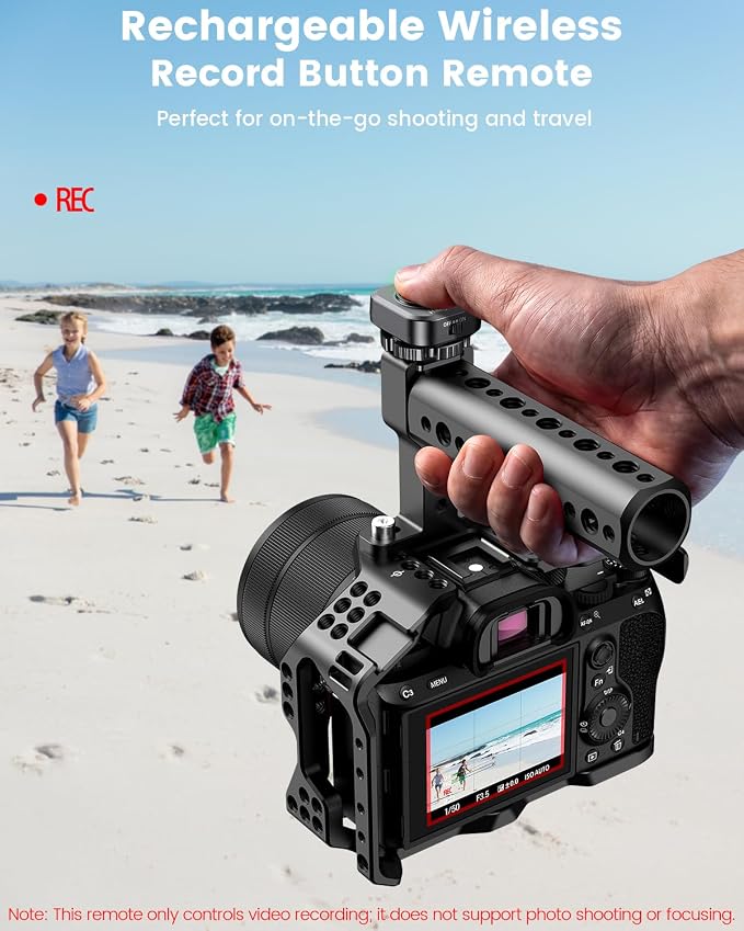 Wireless Rechargeable Camera Video Recording Remote Control, One-Press Video