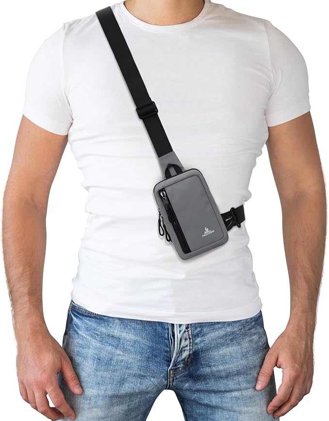 Peicees Small Crossbody Bag for Men Women Mini Sling Bag Travel Running Phone
